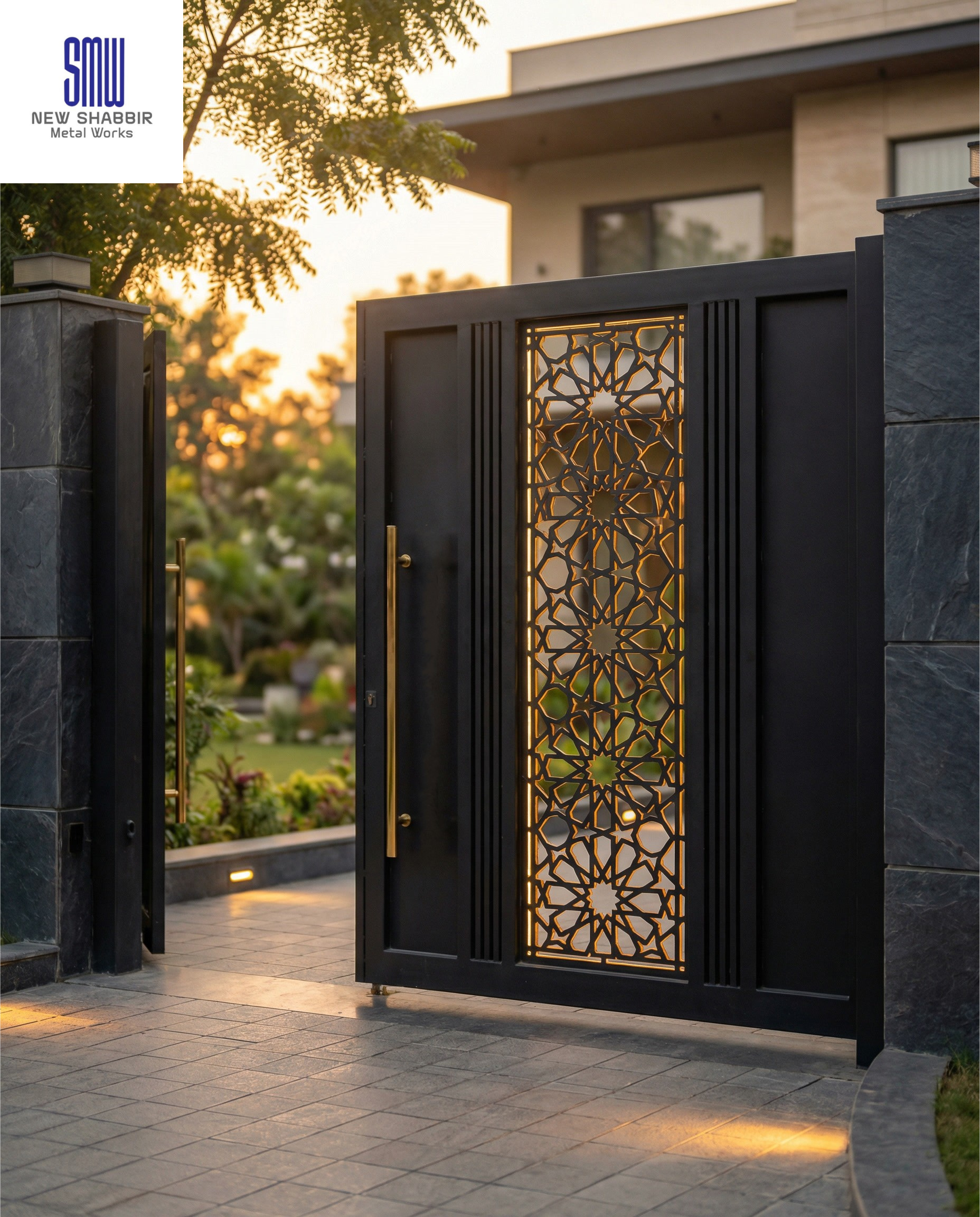 CNC laser cut geometric facade panel - Karachi metal fabrication